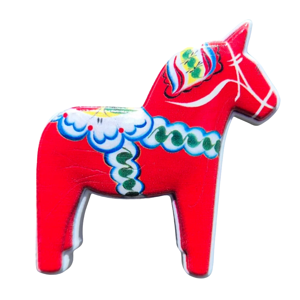 SOUVENIRS SHOP Dala Horse Magnet - Swedish Souvenir