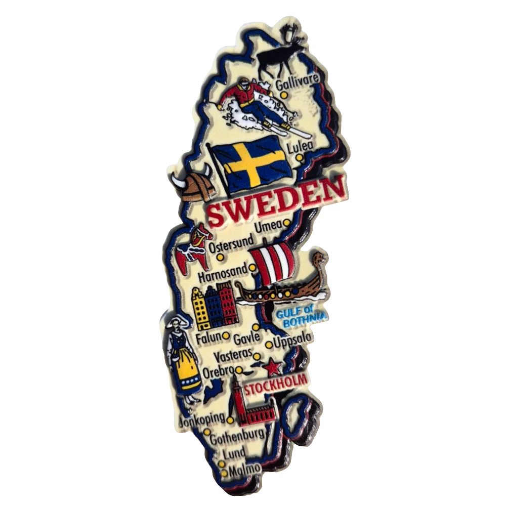Sweden Map Fridge Magnet by Souvenirs Shop