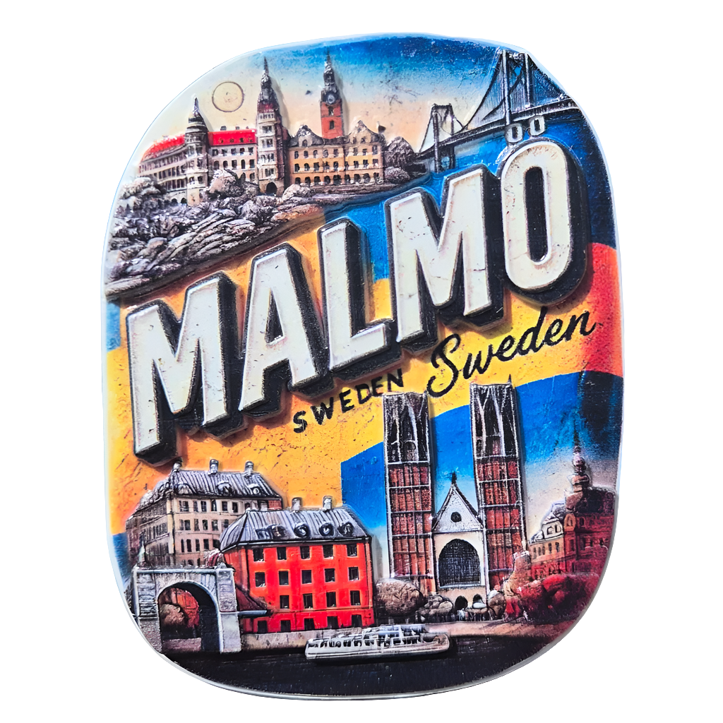 Malmö Sweden Kylskåpsmagnet från Souvenirs Shop
