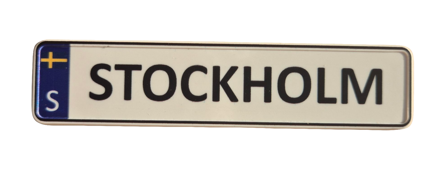 Bil registreringsskylt Stockholm