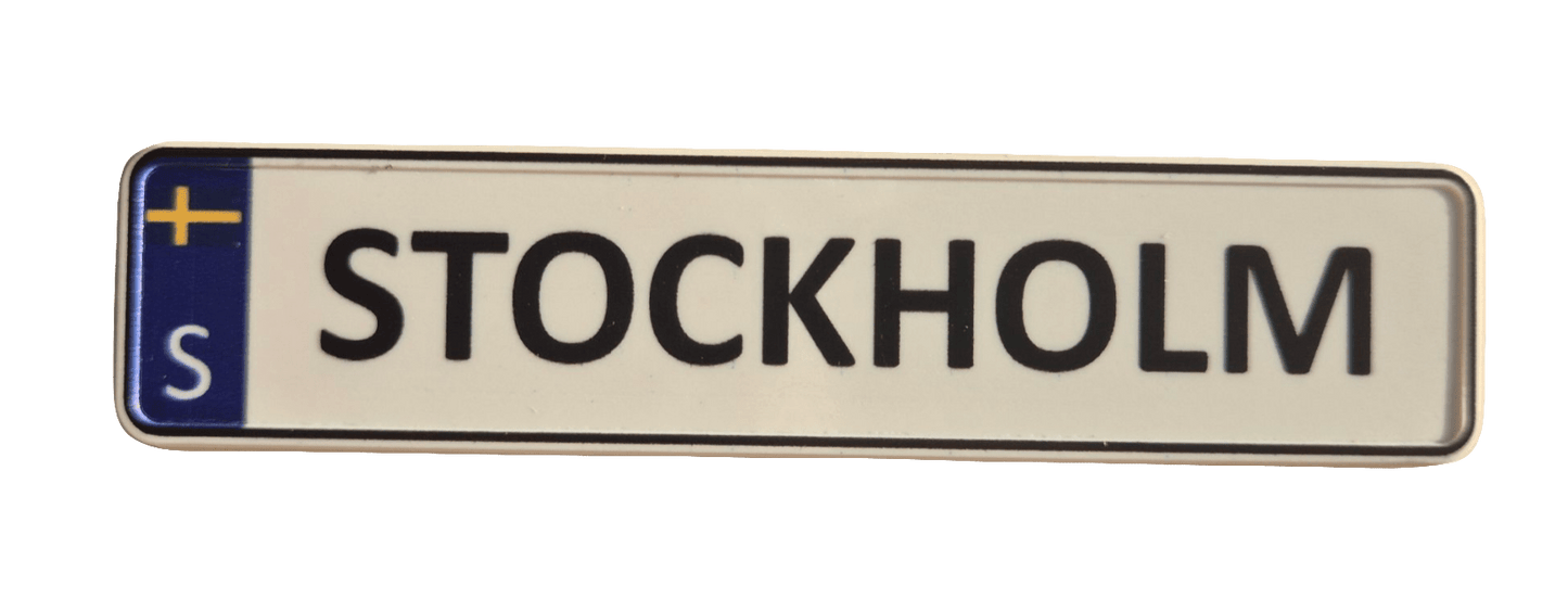 Bil registreringsskylt Stockholm