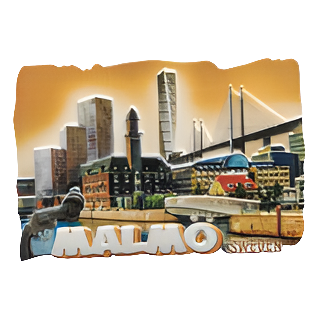 Malmö Skyline Magnet - Unique Souvenir from Sweden