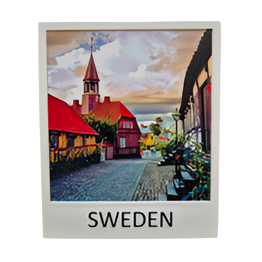 SOUVENIRS SHOP Sweden City Polaroid Magnet