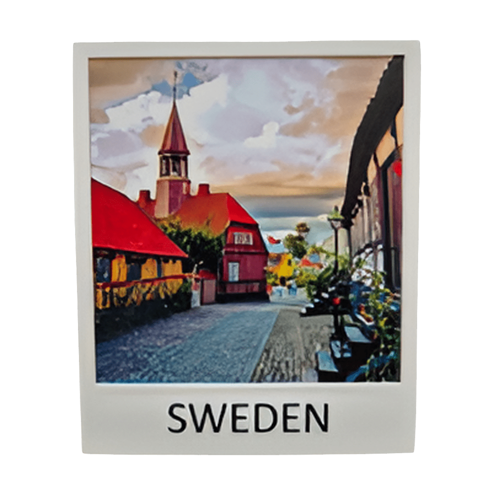 SOUVENIRS SHOP Sweden City Polaroid Magnet