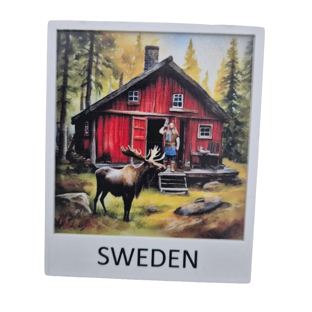 Viking House Souvenir - Swedish Cabin Magnet