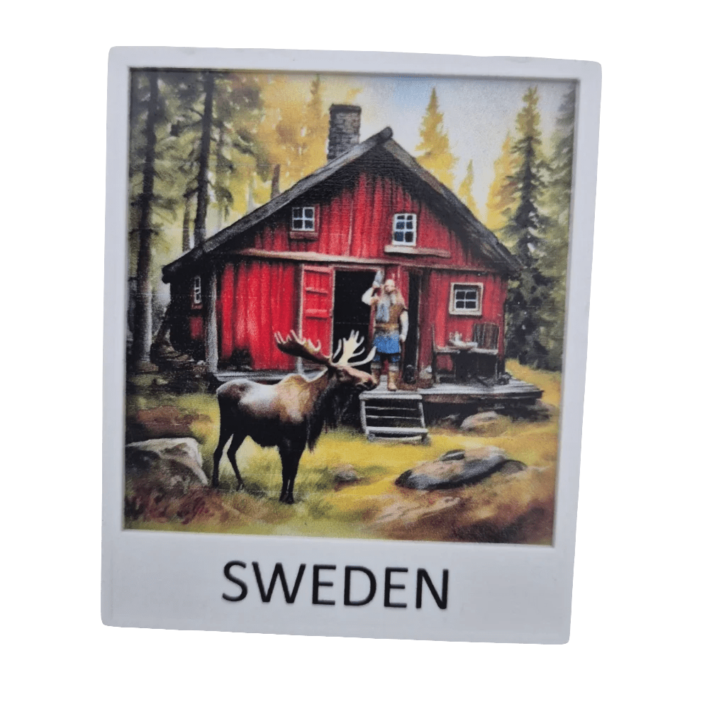 Vikingahuspresent – svensk stugmagnet