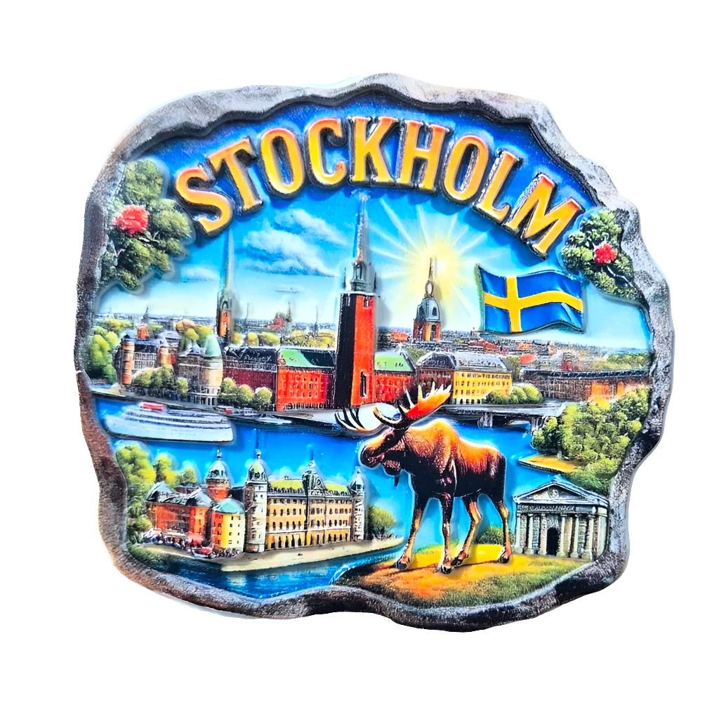 Colorful Stockholm Fridge Magnet from Souvenirs Shop