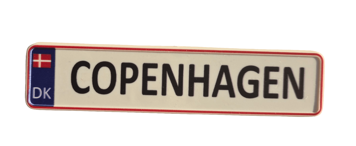 Copenhagen car plate fridge magnet