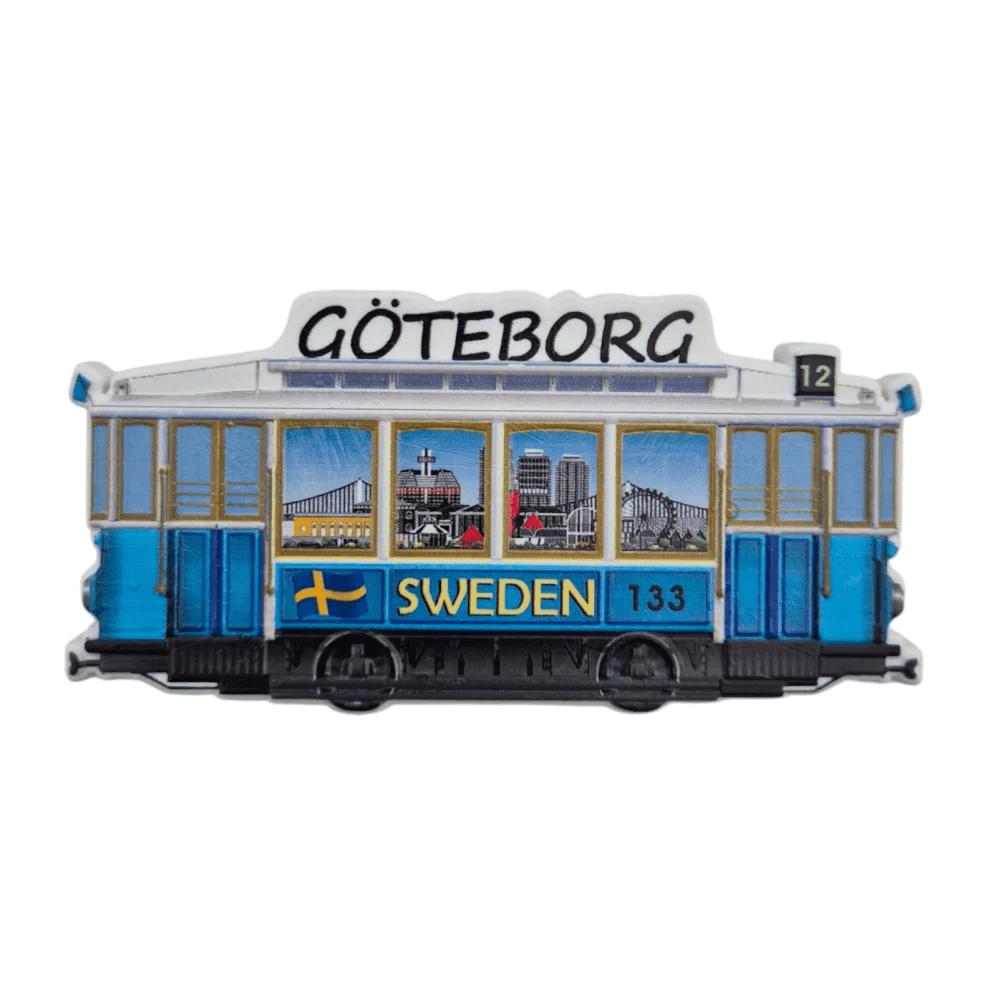 Gothenburg Tram Souvenir Fridge Magnet by SOUVENIRS SHOP - SOUVENIRS SHOP