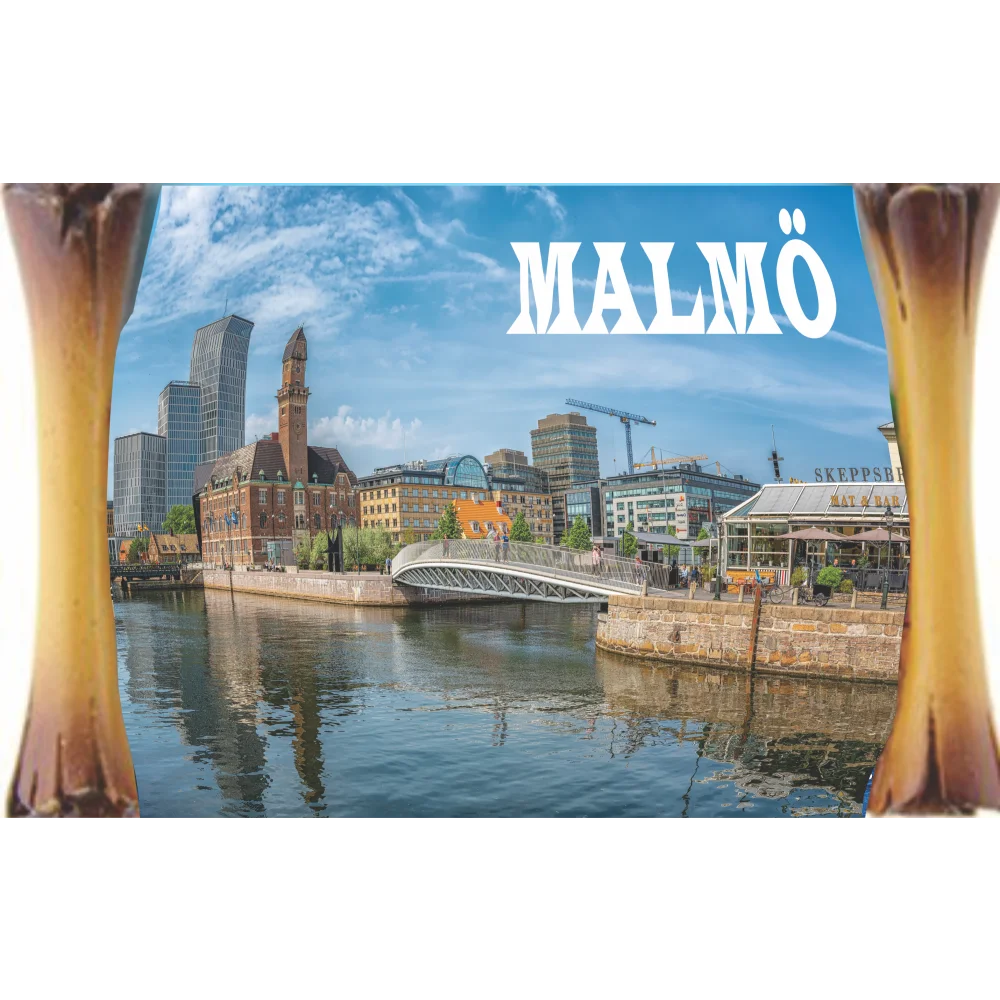 Malmö Fridge Magnet – Swedish Souvenir (79 x 59 mm) - SOUVENIRS SHOP