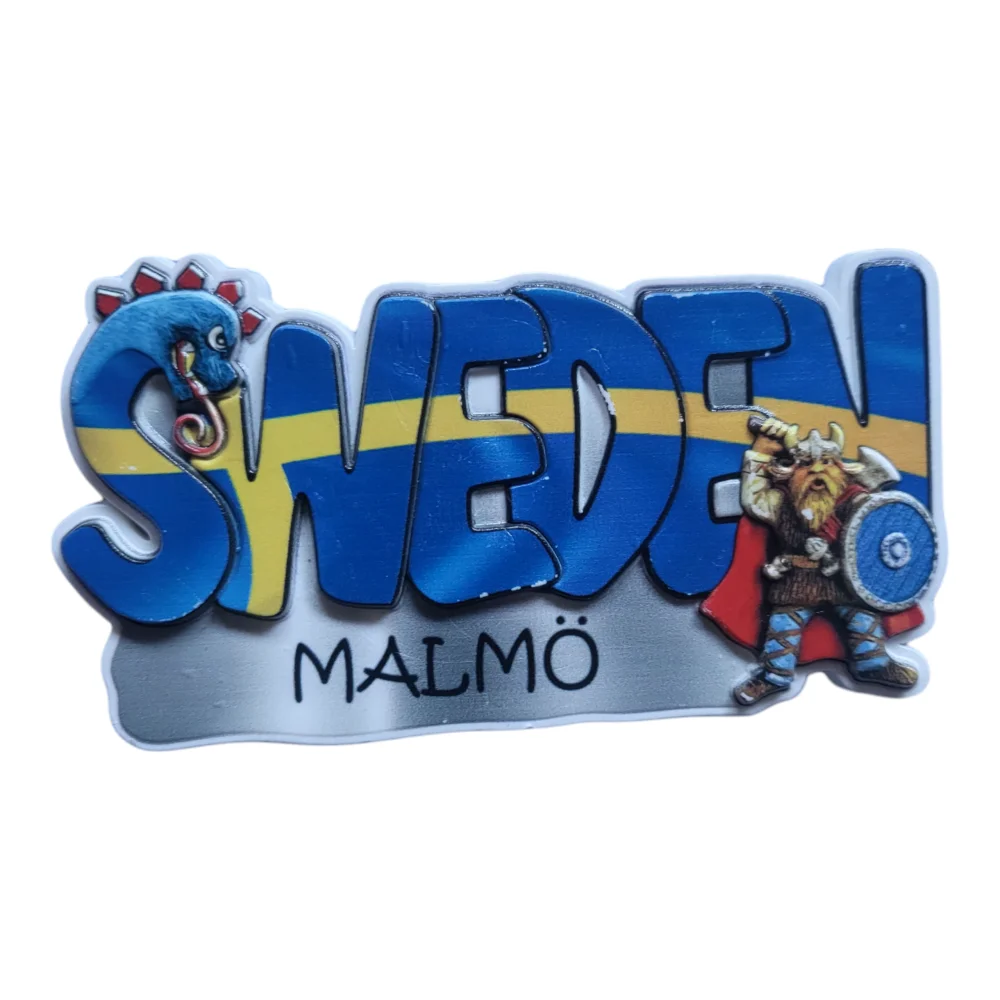 Malmö fridge magnet silver - SOUVENIRS SHOP