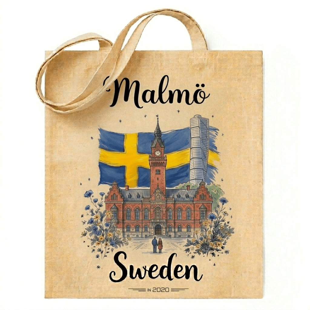 Bomoll shoppingväska Dalahäst