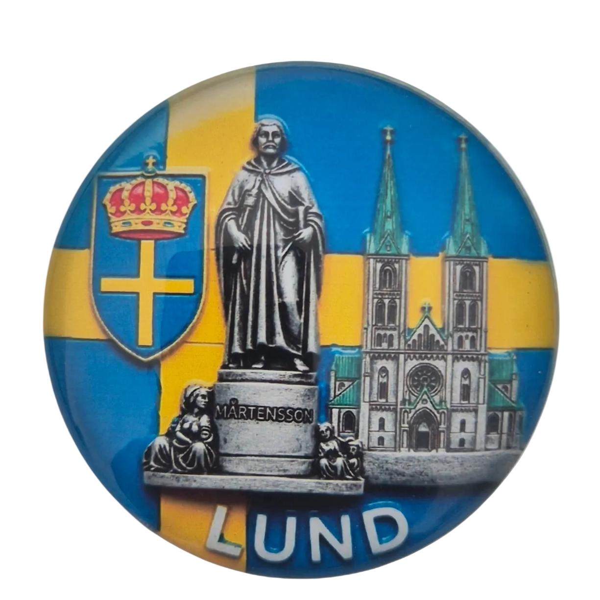 Kylskåpsmagnet från Lund