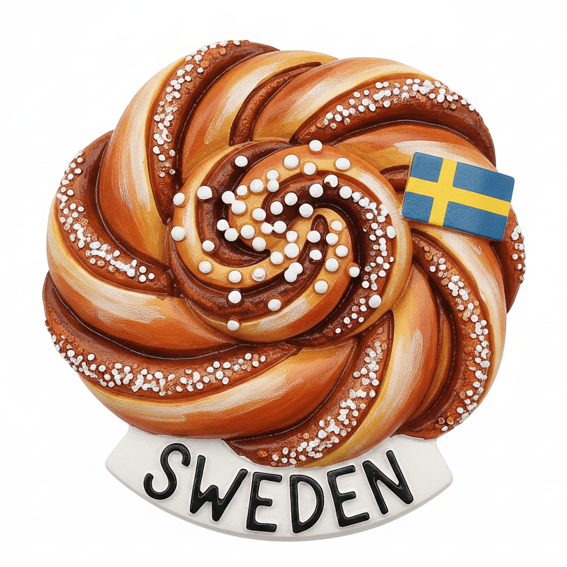 Kanelbulle Sverige kylskåpsmagnet