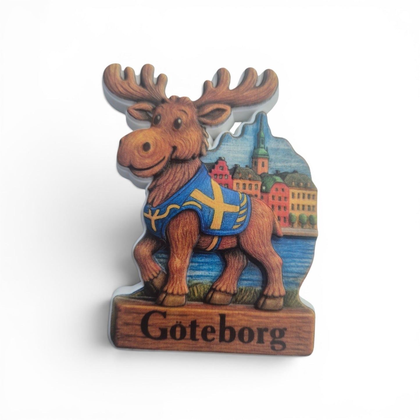 Kylskåpsmagnet med älg från Göteborg