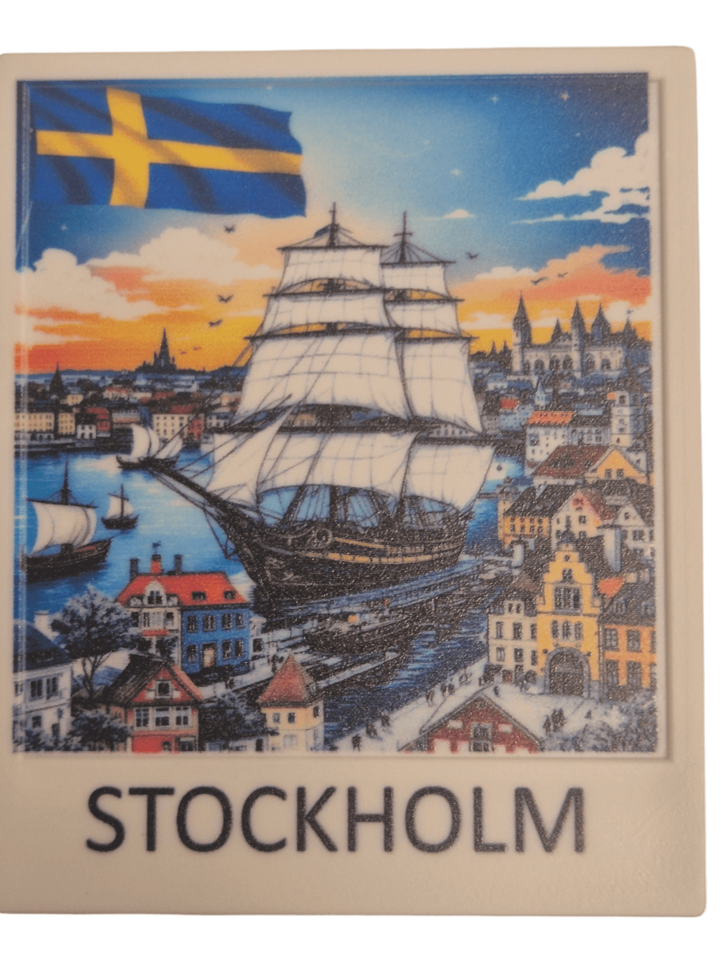 Stockholm fridge magnet polaroid