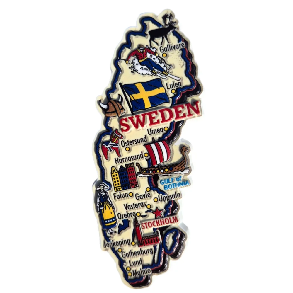Sweden Map Fridge Magnet by Souvenirs Shop - SOUVENIRS SHOP