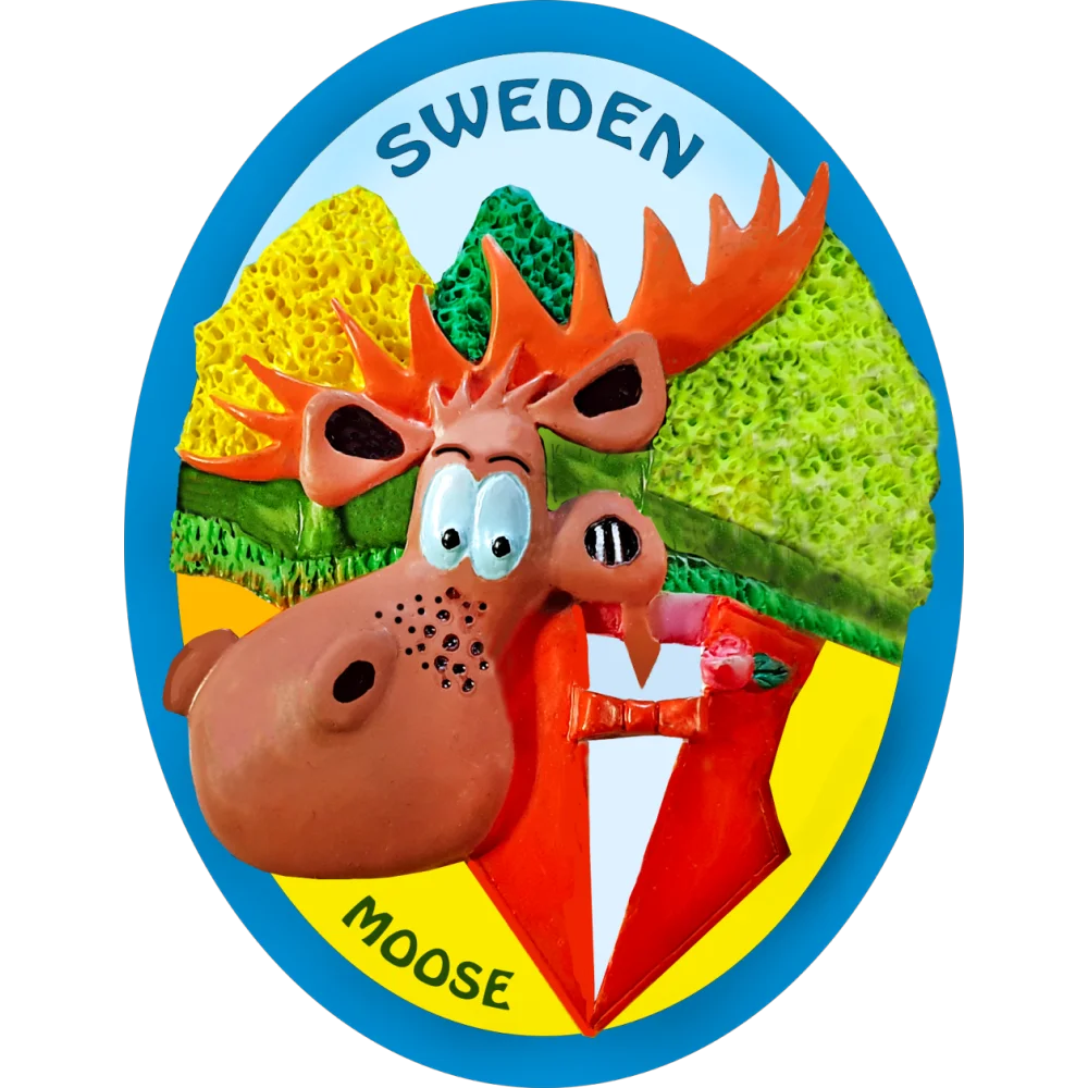 Sweden moose fridge magnet - SOUVENIRS SHOP
