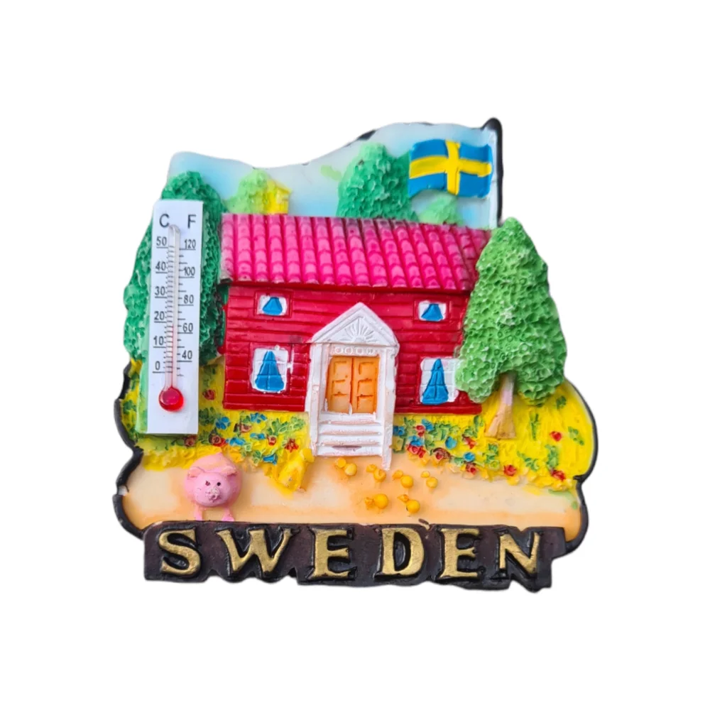 Sweden stuga with termometer - SOUVENIRS SHOP