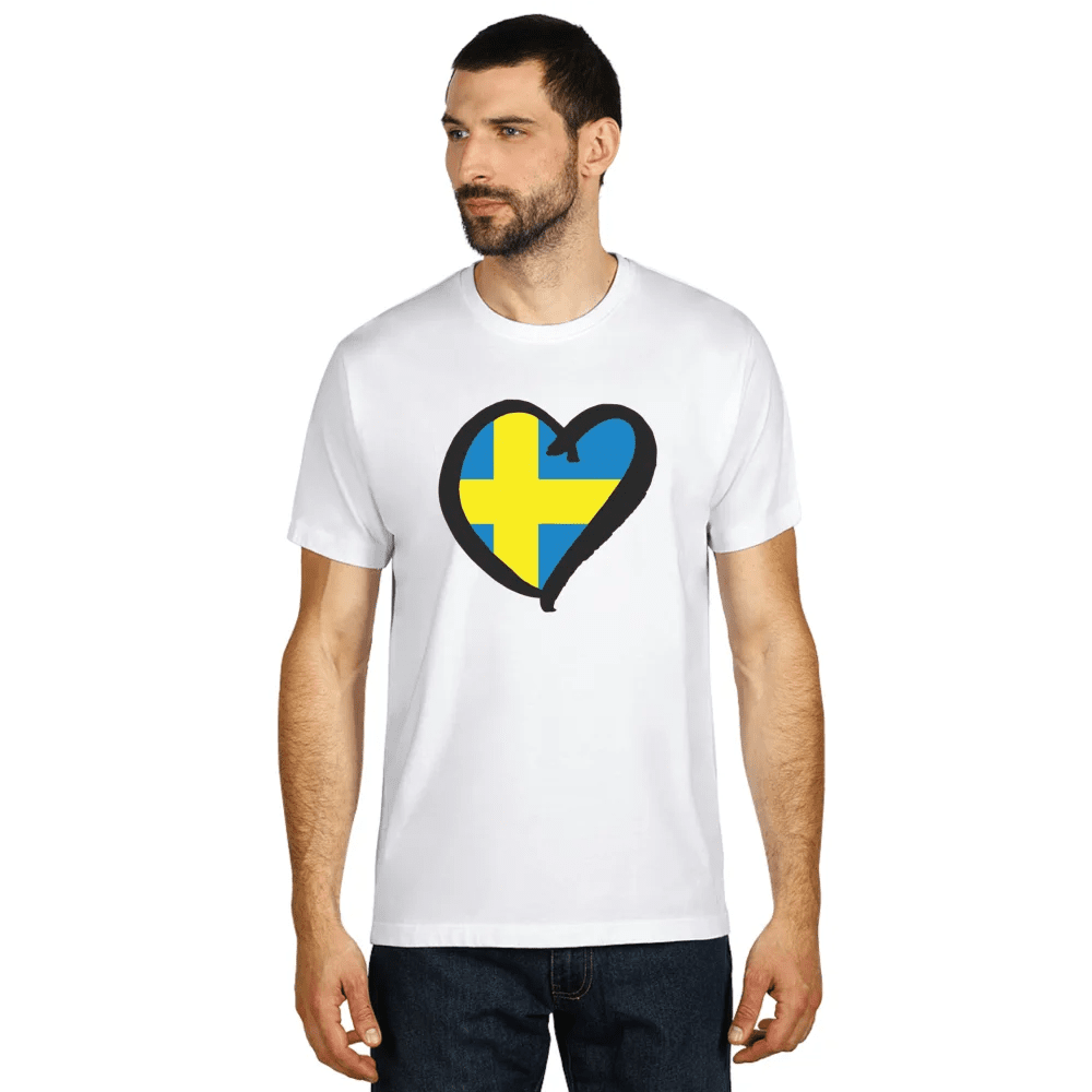 T-shirt Hjärta med svenska flaga - SOUVENIRS SHOP