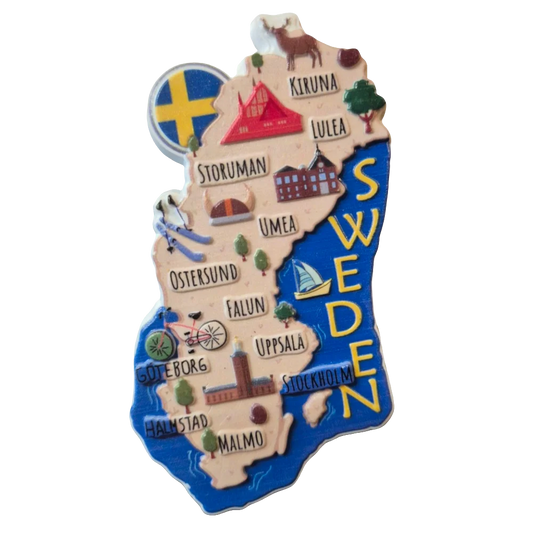 SOUVENIRS SHOP Sweden Map Souvenir Midi Magnet
