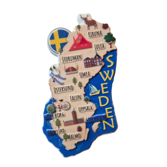 Sweden Map Souvenir Fridge Magnet by SOUVENIRS SHOP