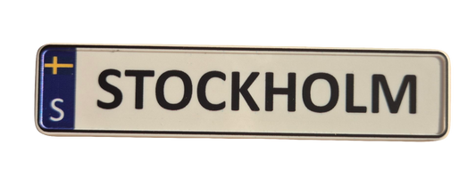 Bil registreringsskylt Stockholm