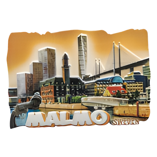 Malmö Skyline Magnet - Unique Souvenir from Sweden