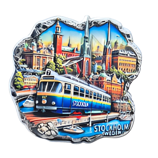 SOUVENIRS SHOP Swedish Souvenir Magnet - Stockholm Design