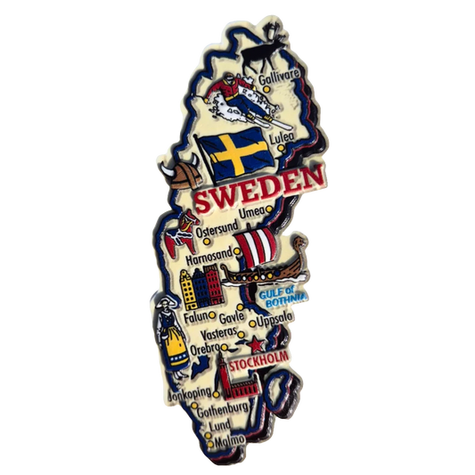 SOUVENIRS SHOP Swedish Map Souvenir Midi Magnet