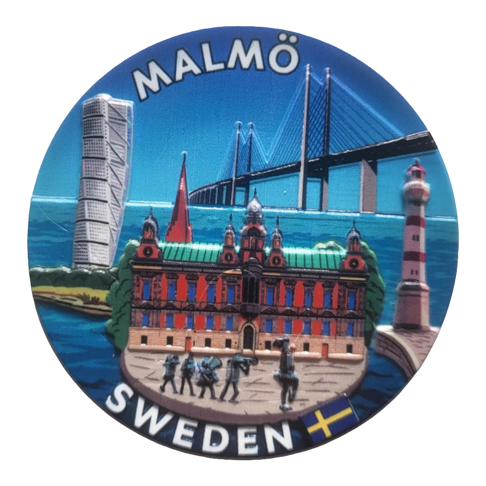 Malmö Souvenir Fridge Magnet - Vibrant Design