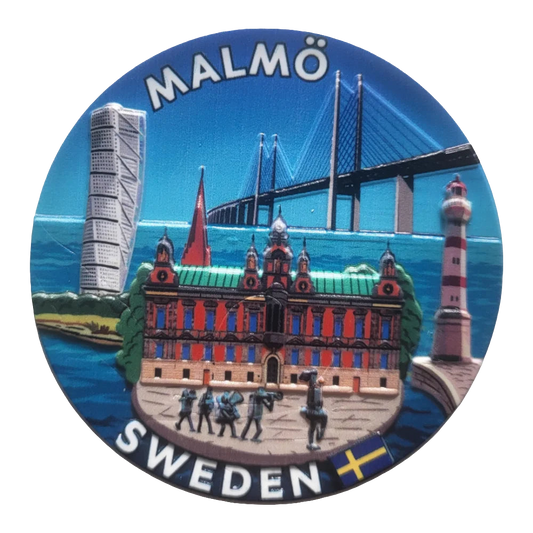 Malmö Souvenir Fridge Magnet - Vibrant Design