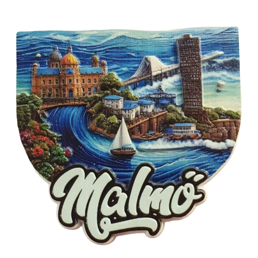 3D Fridge Magnet Malmö - Unique Souvenir from Sweden