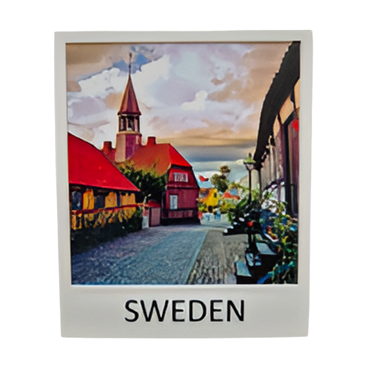 SOUVENIRS SHOP Sweden City Polaroid Magnet