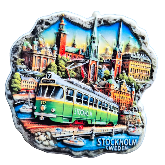 Stockholm Fridge Magnet Souvenir - Scenic City Design