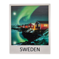 Northern Lights Souvenir Sweden Magnet with Scenic Design