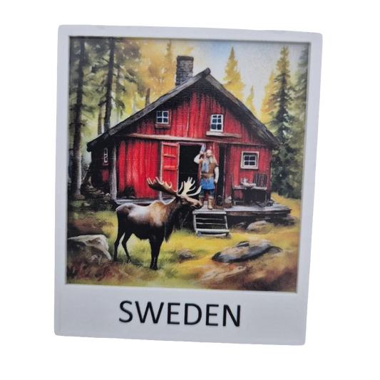 Viking House Souvenir - Swedish Cabin Magnet