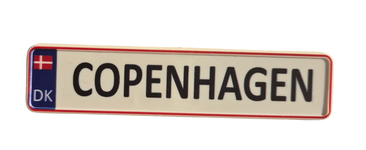 Copenhagen car plate fridge magnet