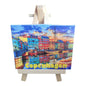 Copenhagen canvas souvenir featuring colorful buildings and reflections on water, perfect for travel memories