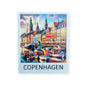 Colorful Copenhagen fridge magnet featuring the city's iconic waterfront and buildings