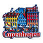Copenhagen fridge magnet midi featuring colorful buildings and attractions from the city