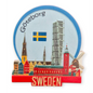 Gothenburg fridge magnet featuring colorful cityscape and Sweden flag design