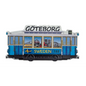 Gothenburg tram souvenir fridge magnet featuring a detailed tram design with cityscape and flag