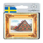 Lund themed magnets featuring a historic building design in a decorative frame