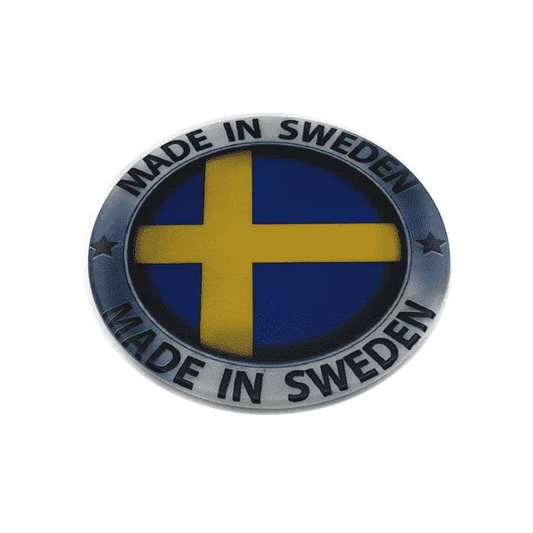 Made in Sweden silver cirkle fridge magnet