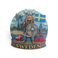 Svensk kylskåpsmagnet i trä