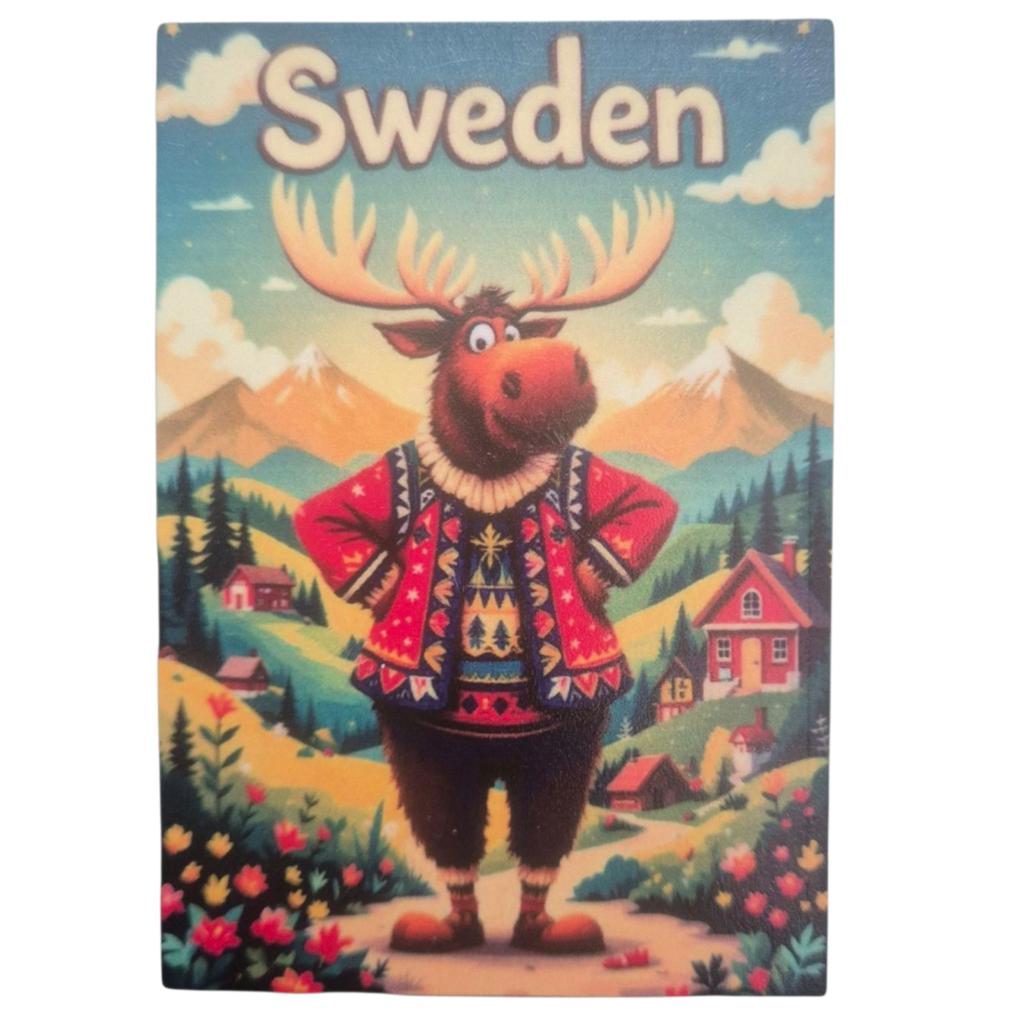 Sweden moose fridge magnet