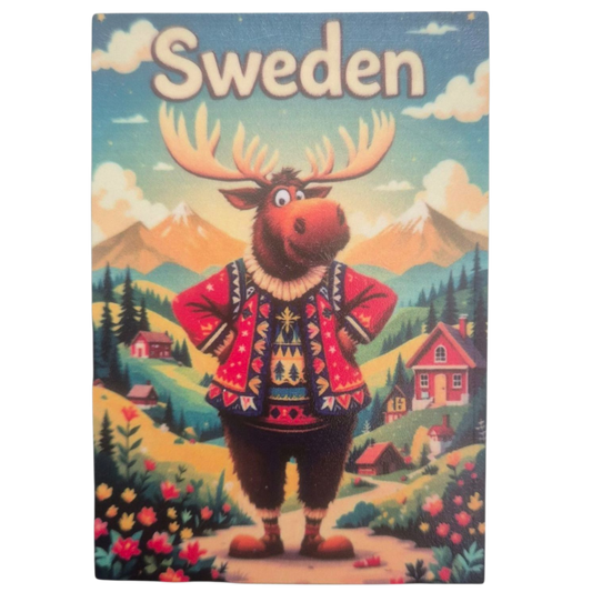 Sweden moose fridge magnet