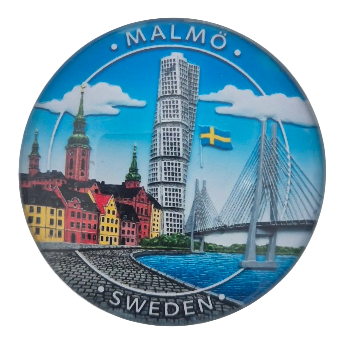 Malmö glas kylskåpsmagnet