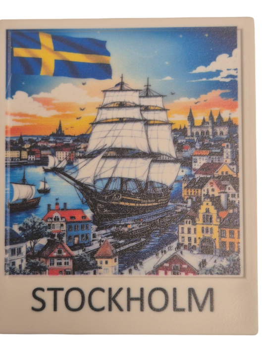 Stockholm fridge magnet polaroid
